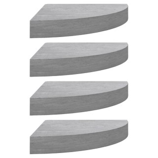  Narożne półki ścienne, 4 szt., szarość betonu, 35x35x3,8 cm MDF Lumarko!