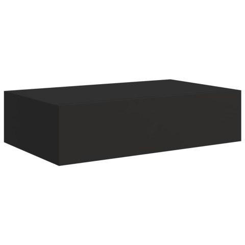  Półka ścienna z szufladą, czarna, 40 x 23,5 x 10 cm, MDF Lumarko!