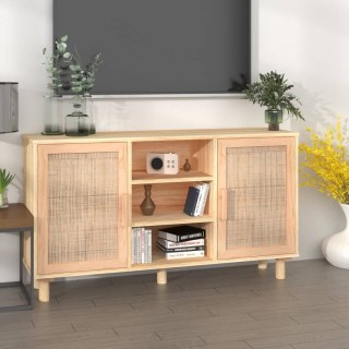  Kredens, brązowa, 105x30x60 cm, lita sosna i naturalny rattan Lumarko!