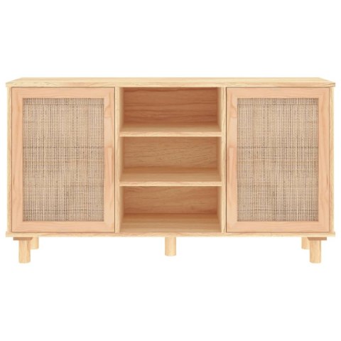  Kredens, brązowa, 105x30x60 cm, lita sosna i naturalny rattan Lumarko!