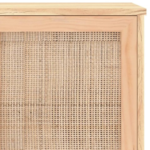  Kredens, brązowa, 105x30x60 cm, lita sosna i naturalny rattan Lumarko!