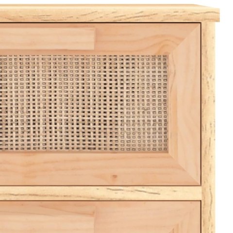 Kredens, brązowa, 40x30x90 cm, lita sosna i naturalny rattan Lumarko!
