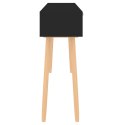  Stolik konsolowy, czarny, 105x30x75 cm, drewno sosnowe i rattan Lumarko!
