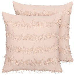  2 poduszki dekoracyjne z frędzlami 45 x 45 cm różowe AGASTACHE Lumarko!