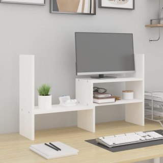  Podstawka na monitor, biała, (39-72)x17x43 cm, drewno sosnowe Lumarko!