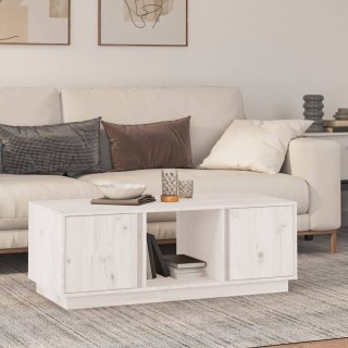  Stolik kawowy, biały, 110x50x40 cm, lite drewno sosnowe Lumarko!