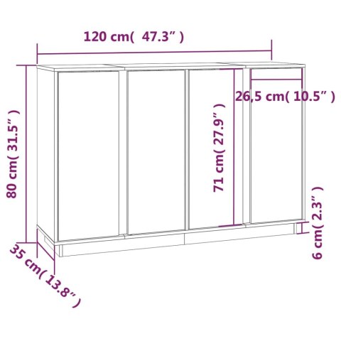  Szafka, szara, 120x35x80 cm, lite drewno sosnowe Lumarko!