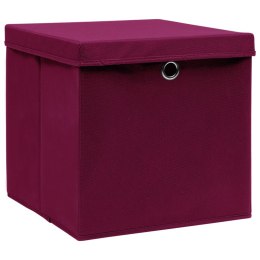  Pudełka z pokrywami, 10 szt., 28x28x28 cm, ciemnoczerwone Lumarko!