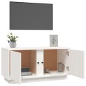  Szafka pod telewizor, biała, 80x35x40,5 cm, lite drewno sosnowe Lumarko!
