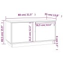  Szafka pod telewizor, biała, 80x35x40,5 cm, lite drewno sosnowe Lumarko!