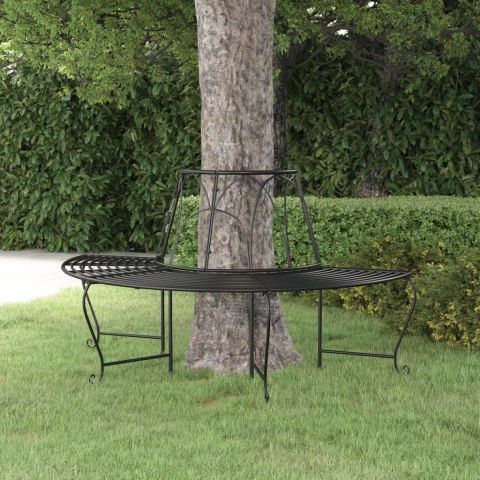  Ławka pod drzewo, półokrągła, Ø159 cm, czarna, stalowa Lumarko!