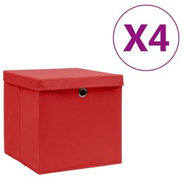  Pudełka z pokrywami, 4 szt., 28x28x28 cm, czerwone Lumarko!