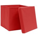  Pudełka z pokrywami, 4 szt., 28x28x28 cm, czerwone Lumarko!