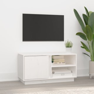  Szafka pod telewizor, biała, 80x35x40,5 cm, lite drewno sosnowe Lumarko!