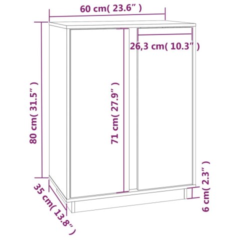  Szafka, czarna, 60x35x80 cm, lite drewno sosnowe Lumarko!