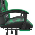  Obrotowy fotel gamingowy z podnóżkiem, czarno-zielony Lumarko!