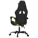  Obrotowy fotel gamingowy z podnóżkiem, czarno-złoty Lumarko!