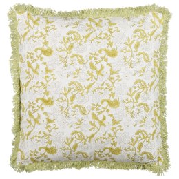  Bawełniana poduszka dekoracyjna w kwiaty 45 x 45 cm zielona z białym FILIX Lumarko!