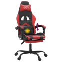  Obrotowy fotel gamingowy z podnóżkiem, czarno-czerwony Lumarko!