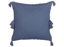  2 bawełniane poduszki dekoracyjne geometryczny wzór z frędzlami 45 x 45 cm niebieskie AVIUM Lumarko!