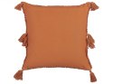  2 bawełniane poduszki dekoracyjne geometryczny wzór z frędzlami 45 x 45 cm pomarańczowe AVIUM Lumarko!