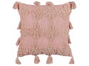  2 bawełniane poduszki dekoracyjne z frędzlami 45 x 45 cm różowa TORENIA Lumarko!