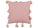  2 bawełniane poduszki dekoracyjne z frędzlami 45 x 45 cm różowa TORENIA Lumarko!