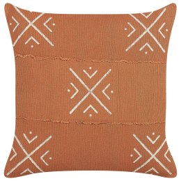  Bawełniana poduszka dekoracyjna geometryczny wzór 45 x 45 cm pomarańczowo-biała VITIS Lumarko!