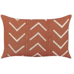  Bawełniana poduszka dekoracyjna wzór geometryczny 35 x 55 cm pomarańczowa ALBIUM Lumarko!