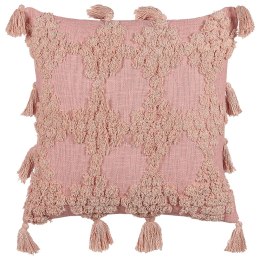  Bawełniana poduszka dekoracyjna z frędzlami 45 x 45 cm różowa TORENIA Lumarko!