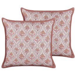  2 bawełniane poduszki dekoracyjne w kwiaty 45 x 45 cm czerwono-białe PICEA Lumarko!