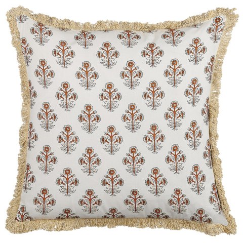  Bawełniana poduszka dekoracyjna w kwiaty 45 x 45 cm biała OMORIKA Lumarko!