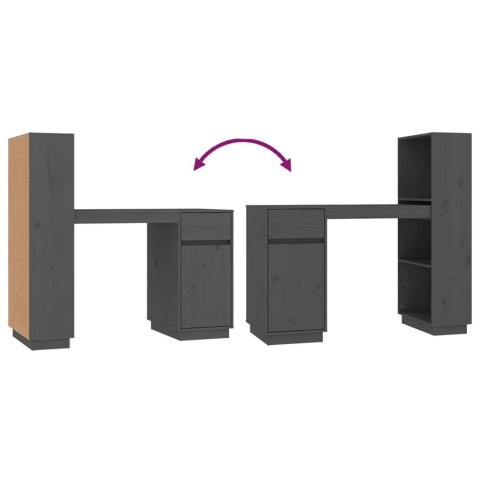  Biurko, szare, 110x53x117 cm, lite drewno sosnowe Lumarko!