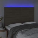  Zagłówek do łóżka z LED, taupe, 144x5x118/128 cm, tkanina Lumarko!