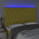  Zagłówek do łóżka z LED, zielony, 144x7x118/128 cm, tkanina Lumarko!