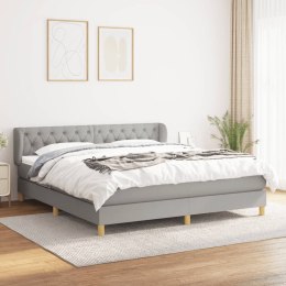  Łóżko kontynentalne z materacem, jasnoszare, tkanina 160x200 cm Lumarko!