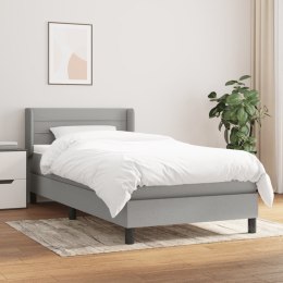  Łóżko kontynentalne z materacem, jasnoszare, tkanina, 80x200 cm Lumarko!