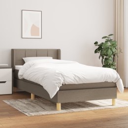  Łóżko kontynentalne z materacem, taupe, tkanina, 90x200 cm Lumarko!