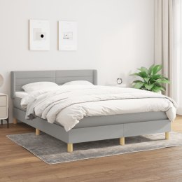  Łóżko kontynentalne z materacem, jasnoszare, tkanina, 140x190cm Lumarko!