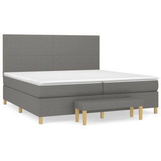  Łóżko kontynentalne z materacem, ciemnoszara tkanina 200x200 cm Lumarko!