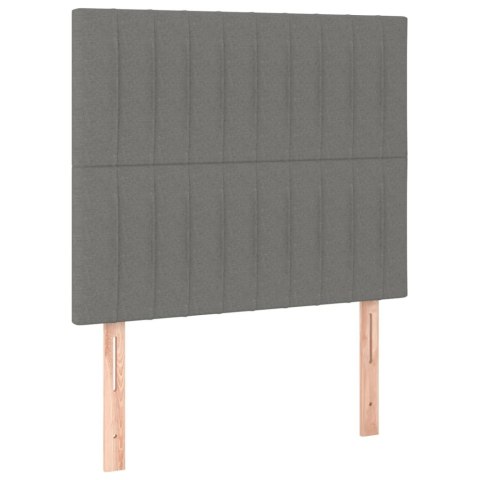  Łóżko kontynentalne z materacem, ciemnoszara tkanina 90x190 cm Lumarko!