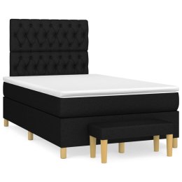  Łóżko kontynentalne z materacem, czarne, tkanina, 120x200 cm Lumarko!