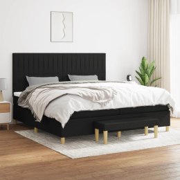  Łóżko kontynentalne z materacem, czarne, tkanina, 200x200 cm Lumarko!