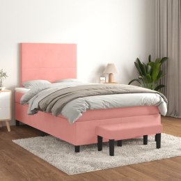  Łóżko kontynentalne z materacem, różowe, 120x200 cm, aksamit Lumarko!