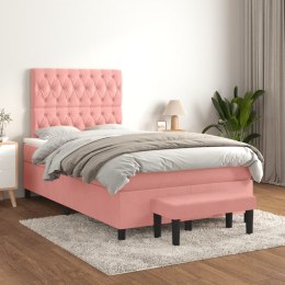  Łóżko kontynentalne z materacem, różowe, 120x200 cm, aksamit Lumarko!