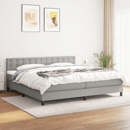  Łóżko kontynentalne z materacem, jasnoszare, tkanina 200x200 cm Lumarko!