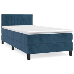  Łóżko kontynentalne z materacem, niebieskie, aksamit, 100x200cm Lumarko!