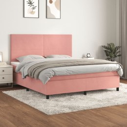  Łóżko kontynentalne z materacem, różowe, 180x200 cm, aksamit Lumarko!