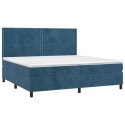 Łóżko kontynentalne z materacem, niebieskie, aksamit, 200x200cm Lumarko!