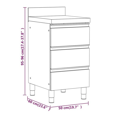  Szafki gastronomiczne, 3 szt., stal nierdzewna Lumarko!